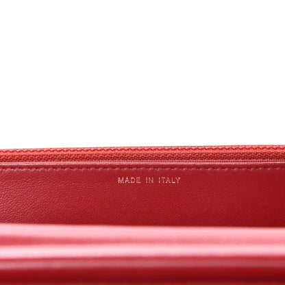 Chanel Lambskin Quilted Wallet on Chain WOC Red 11 of 14