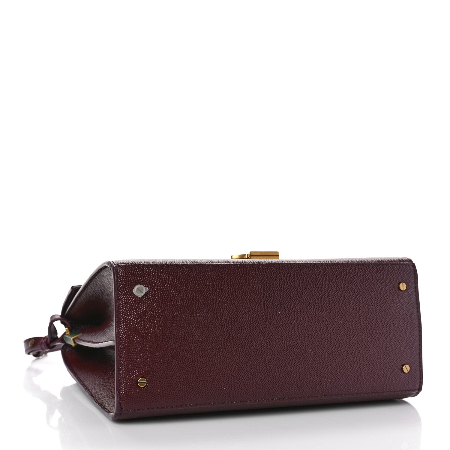 Saint Laurent Grain de Poudre Medium Classic Monogram Cassandra Top Handle Rouge Legion 4 of 8