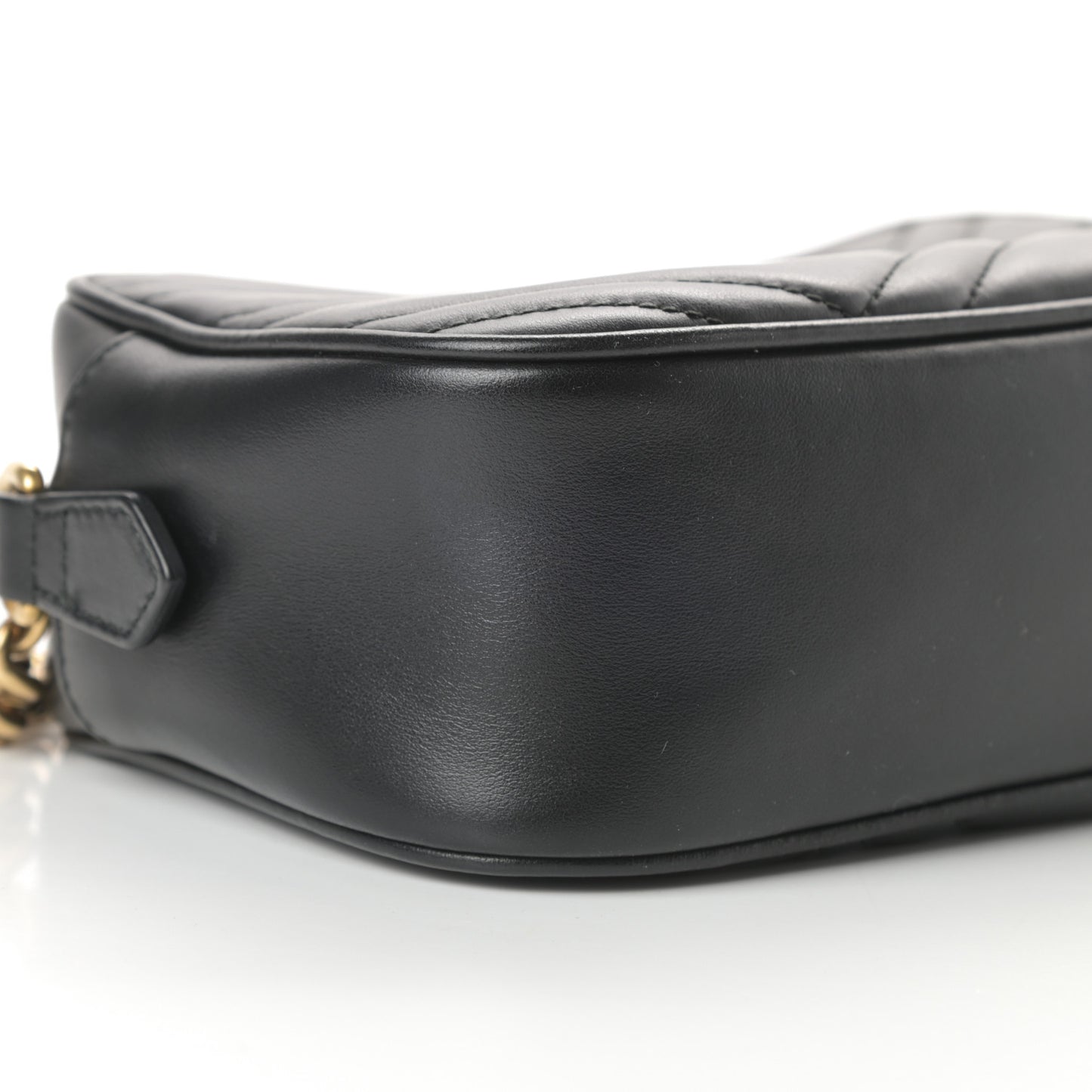 Calfskin Matelasse Small GG Marmont Chain Shoulder Bag Black