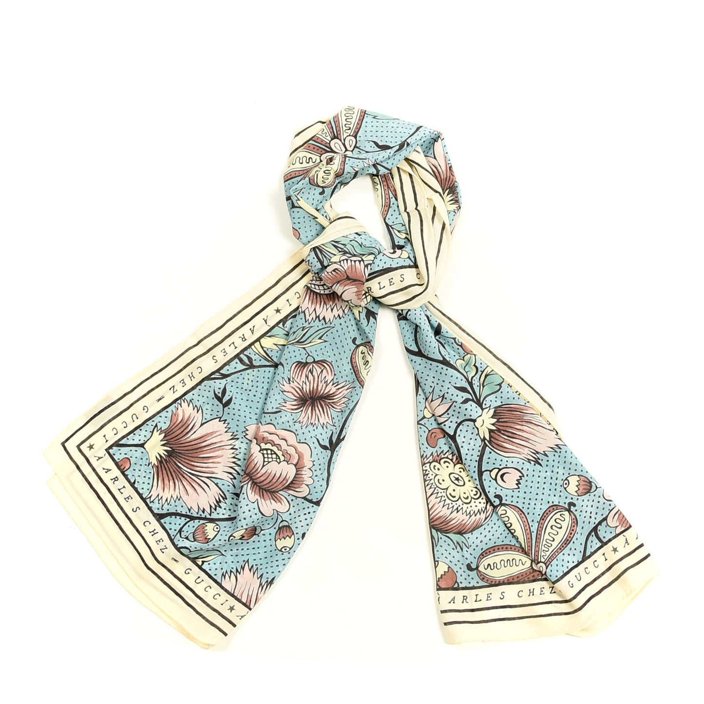 Silk Alsacienne Flower Print Scarf