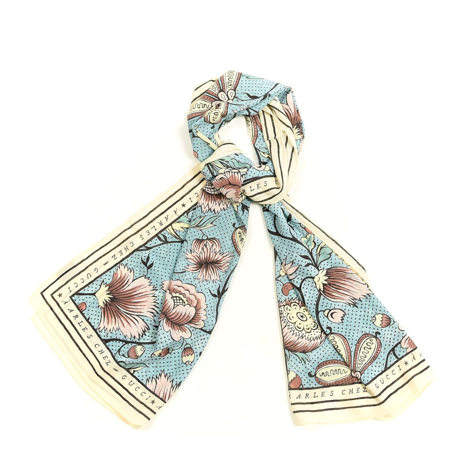 Gucci Silk Alsacienne Flower Print Scarf 1 of 3