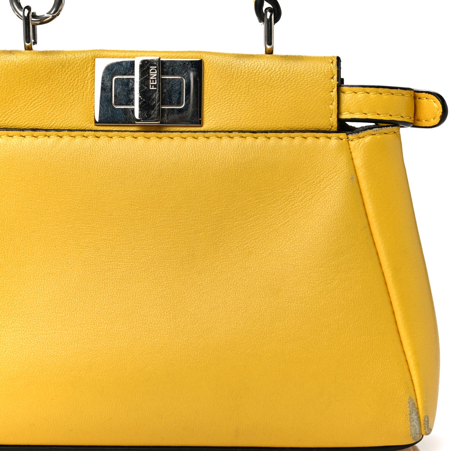 Fendi Shiny Nappa Micro Peekaboo Iconic Satchel Sunflower 26 of 26