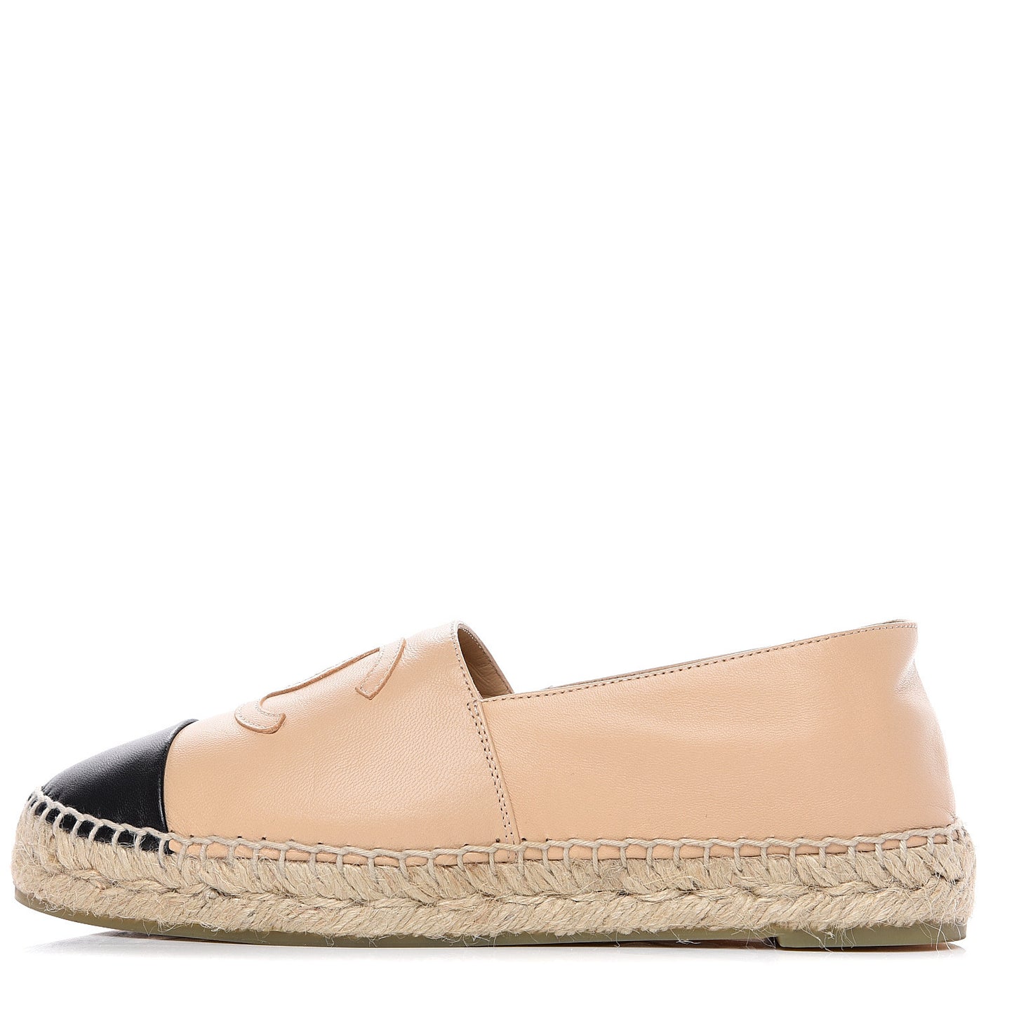 Lambskin CC Espadrilles 37 Beige Black