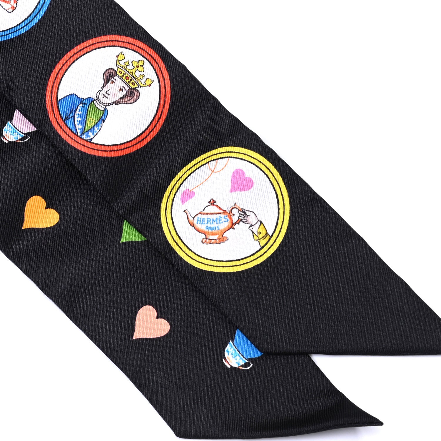 Hermes Silk Tea Time Twilly Black Rouge Multicolor 2 of 4