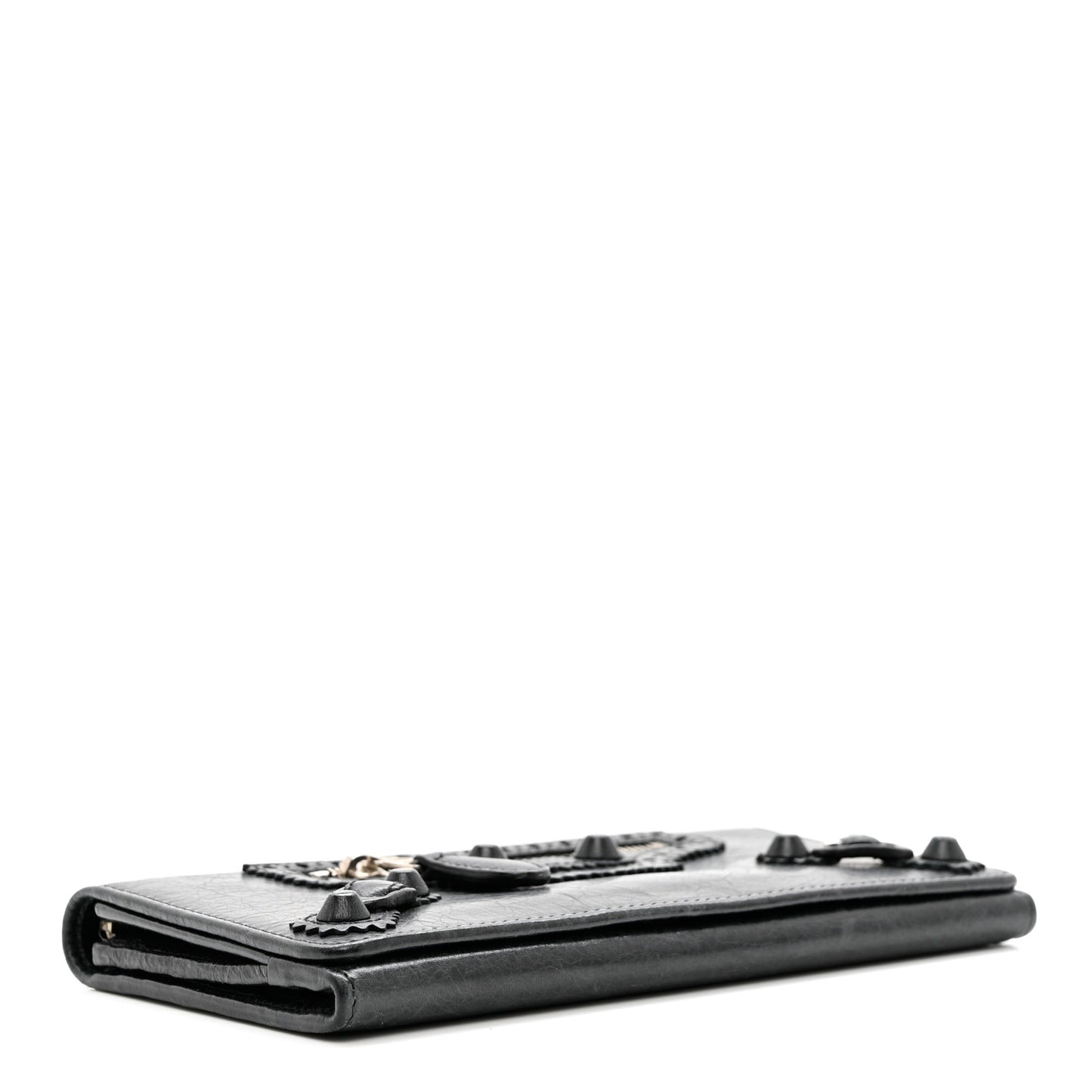 Agneau Giant Brogues Hardware Money Wallet Black
