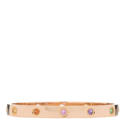 Cartier 18K Pink Gold Sapphire Garnet Amethyst LOVE Bracelet 16 1 of 5