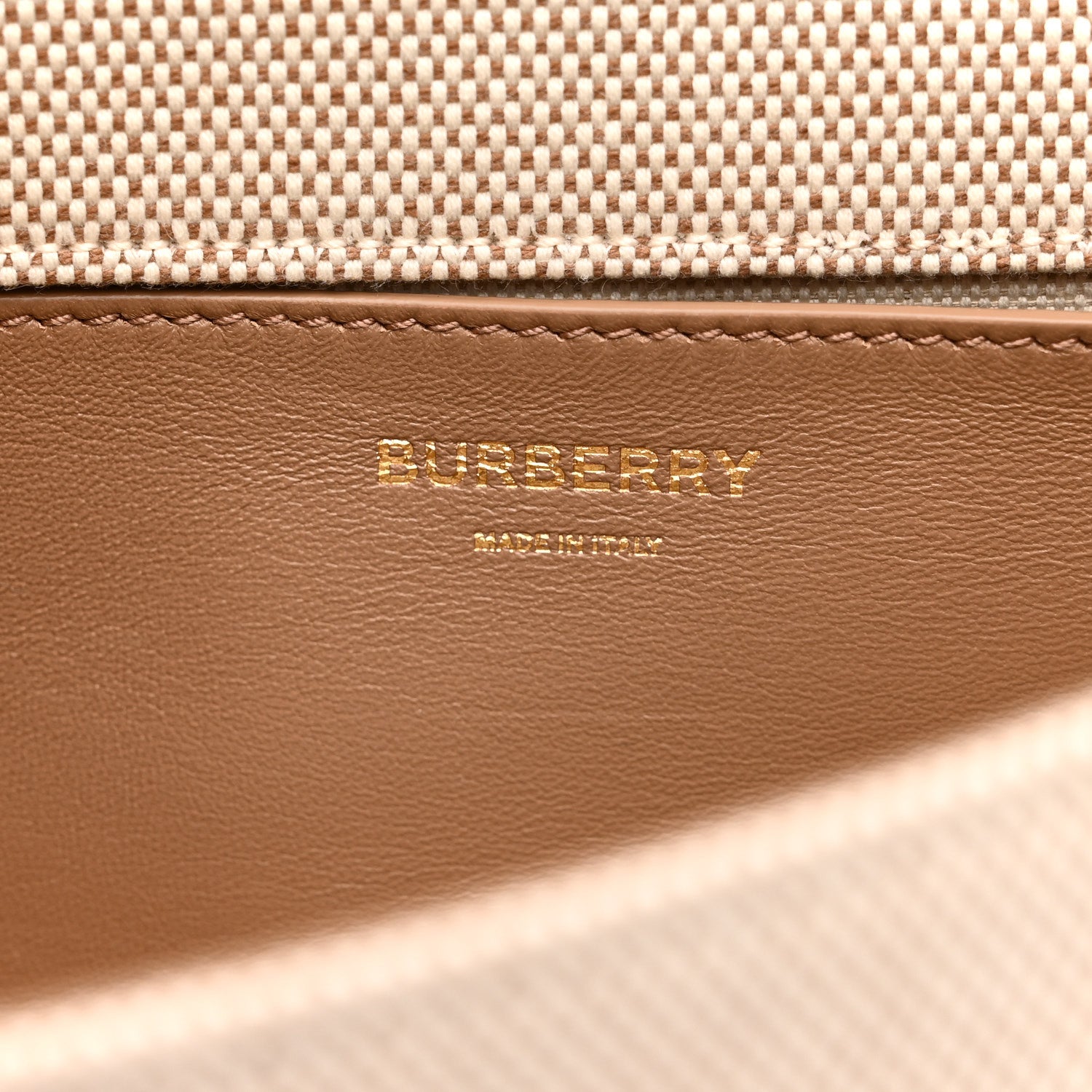 Burberry Lambskin Needle Punch Quilted Check Small Lola Bag Natural 5 of 9