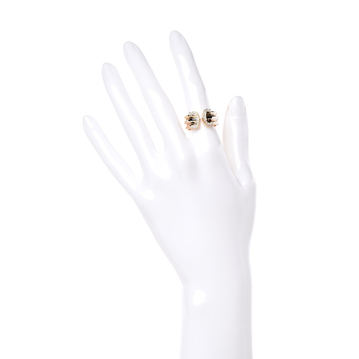Cartier 18K Pink Yellow White Gold Diamond C De Ring 50 5.25 2 of 4
