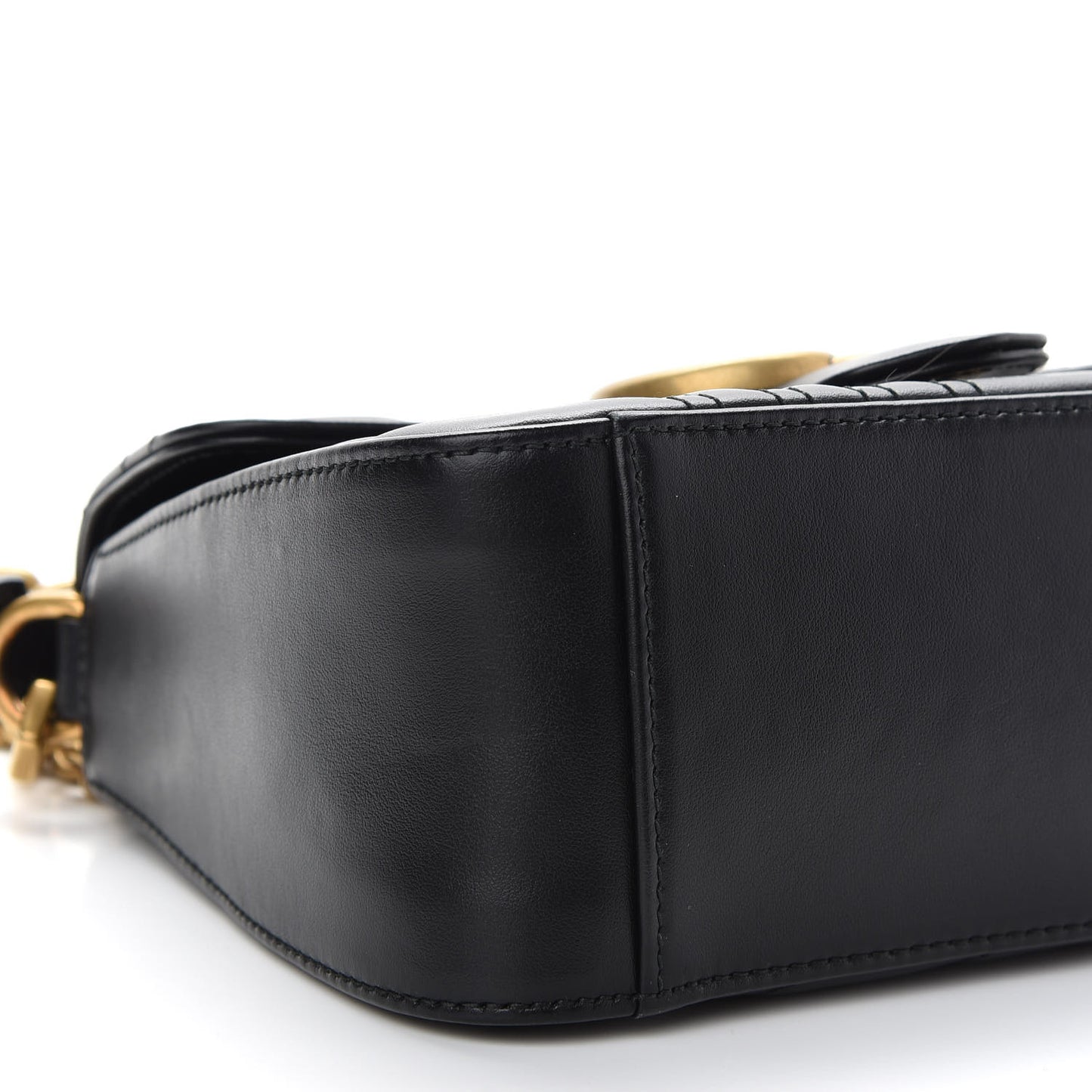Calfskin Matelasse Mini GG Marmont Top Handle Shoulder Bag Black