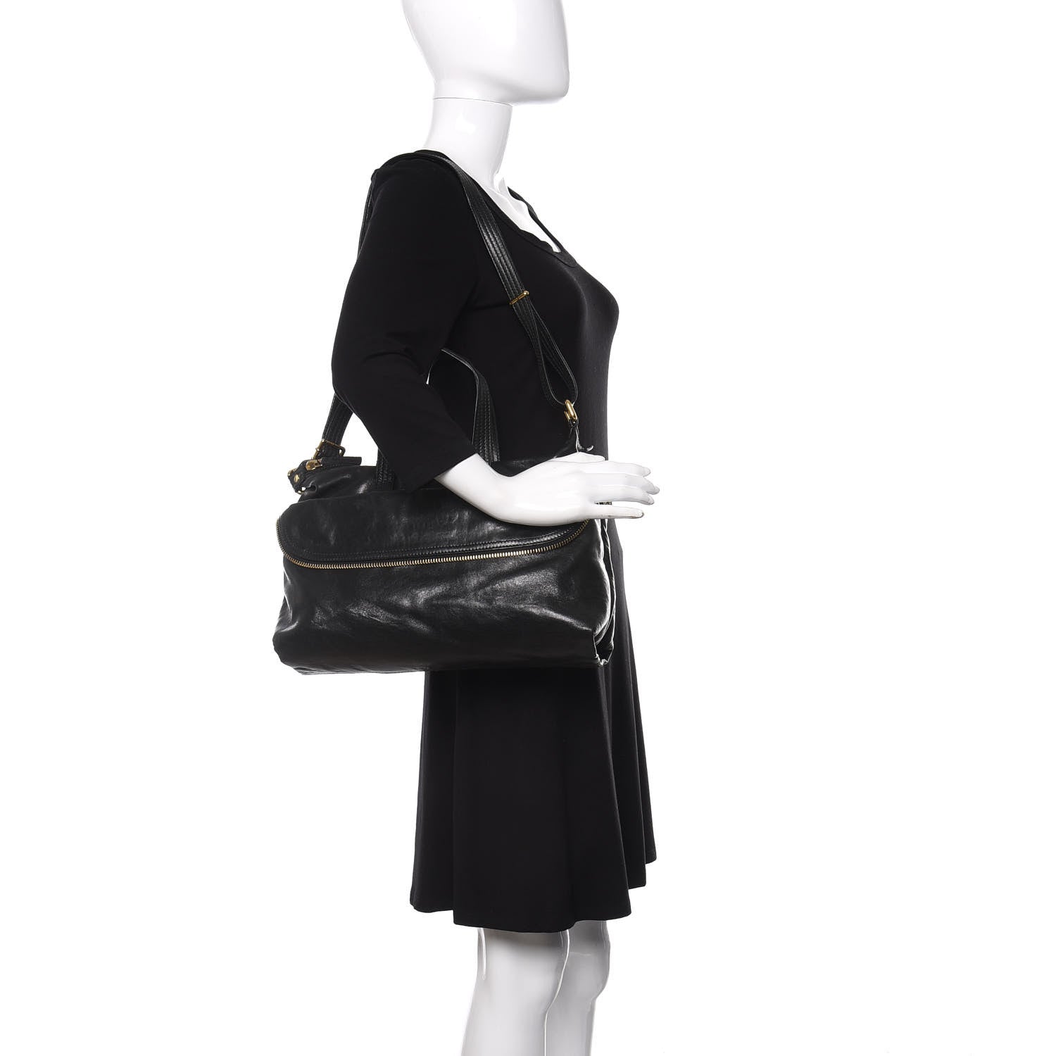 Fendi Goatskin Zip It Satchel Black 2 of 10