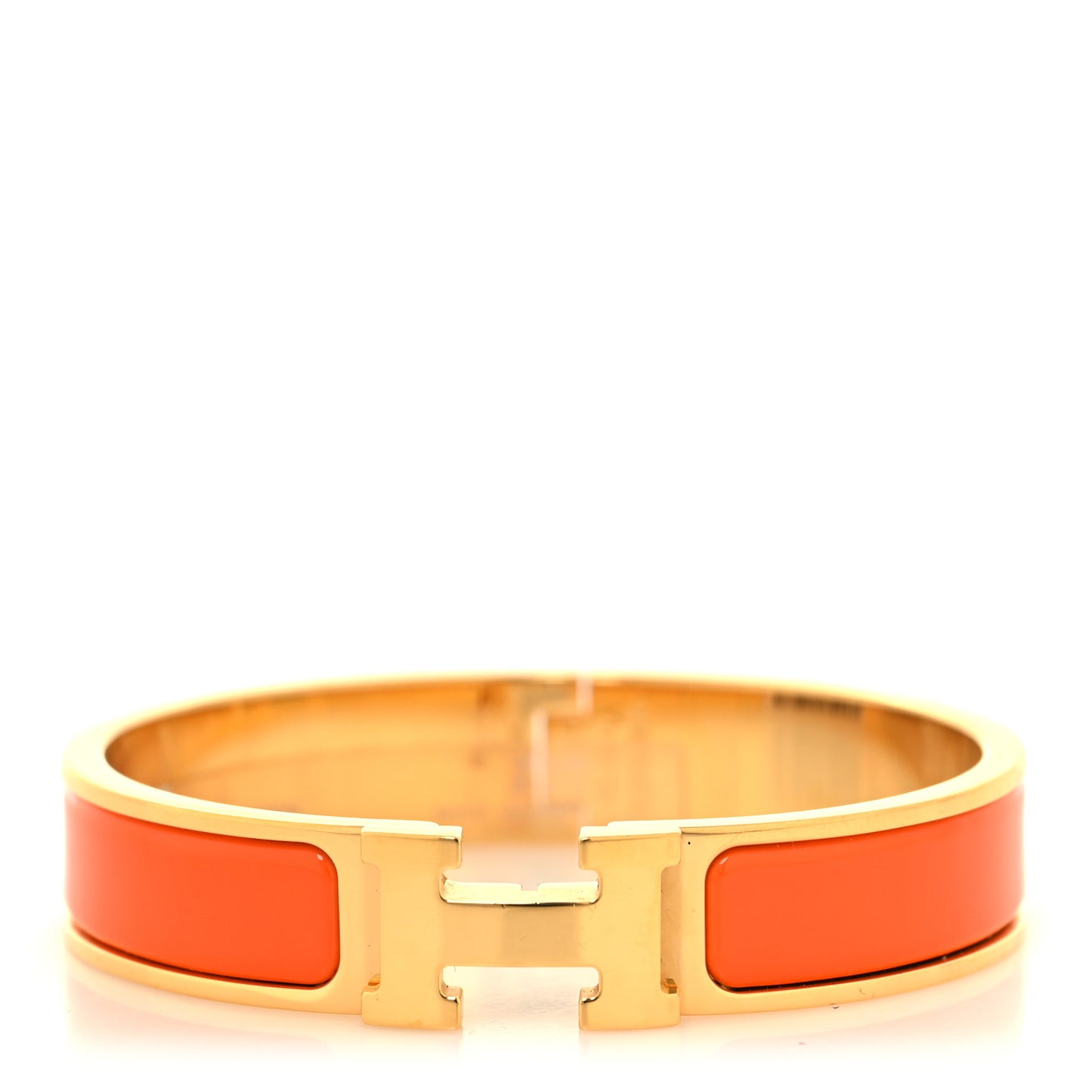 Enamel Narrow Clic Clac H Bracelet PM Orange