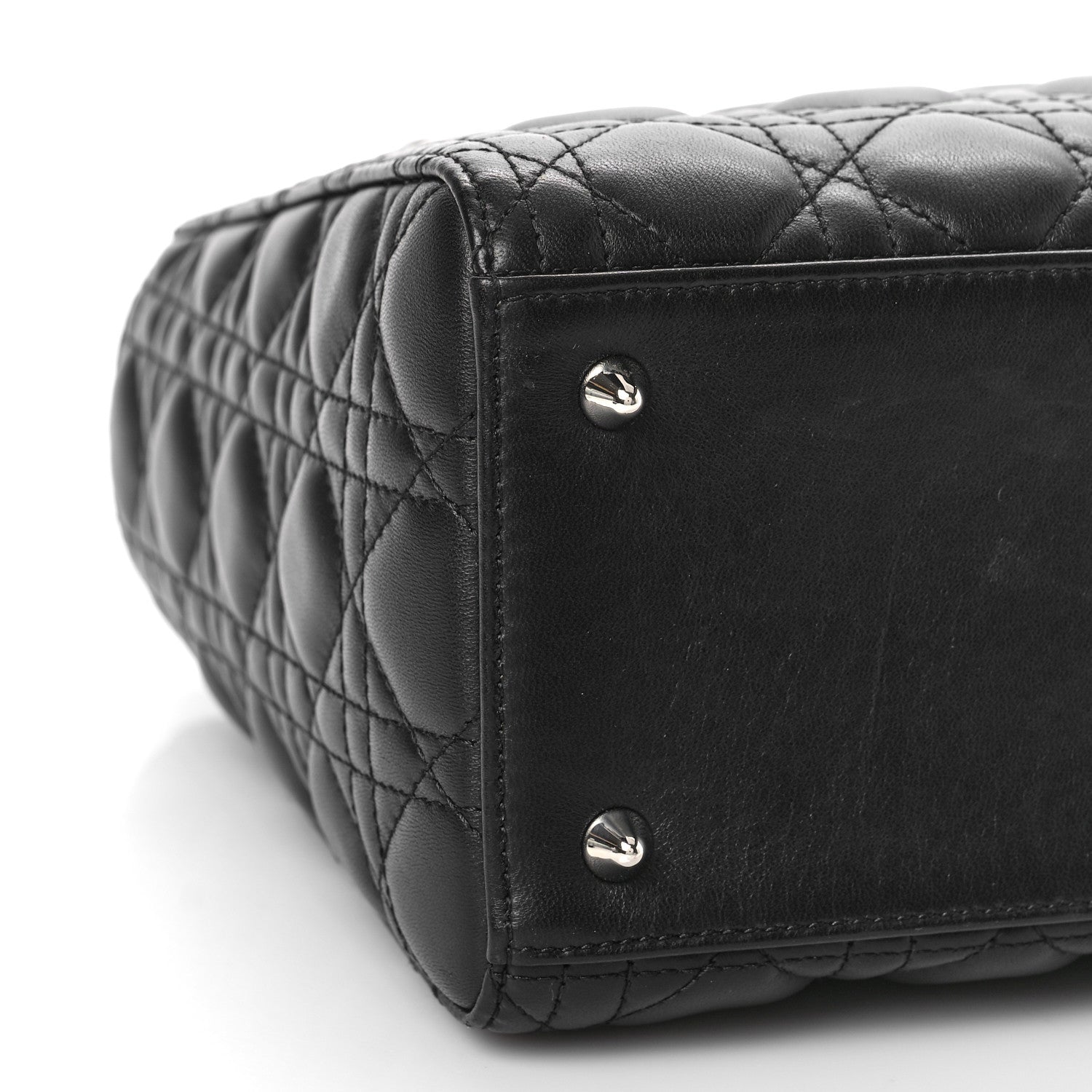 Christian Dior Lambskin Cannage Medium Lady Dior Black 7 of 9