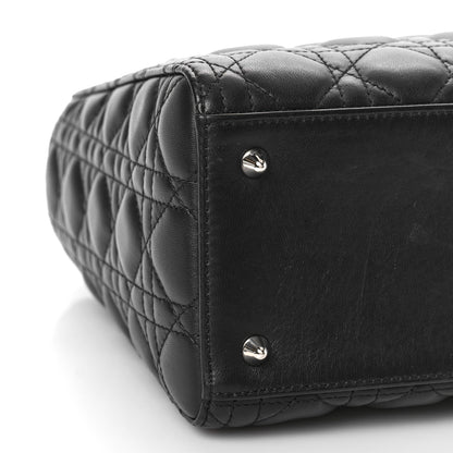 Christian Dior Lambskin Cannage Medium Lady Dior Black 7 of 9