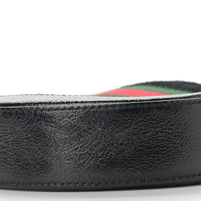 Gucci Suede Patent Web Mini Ophidia Round Shoulder Bag Black 8 of 10