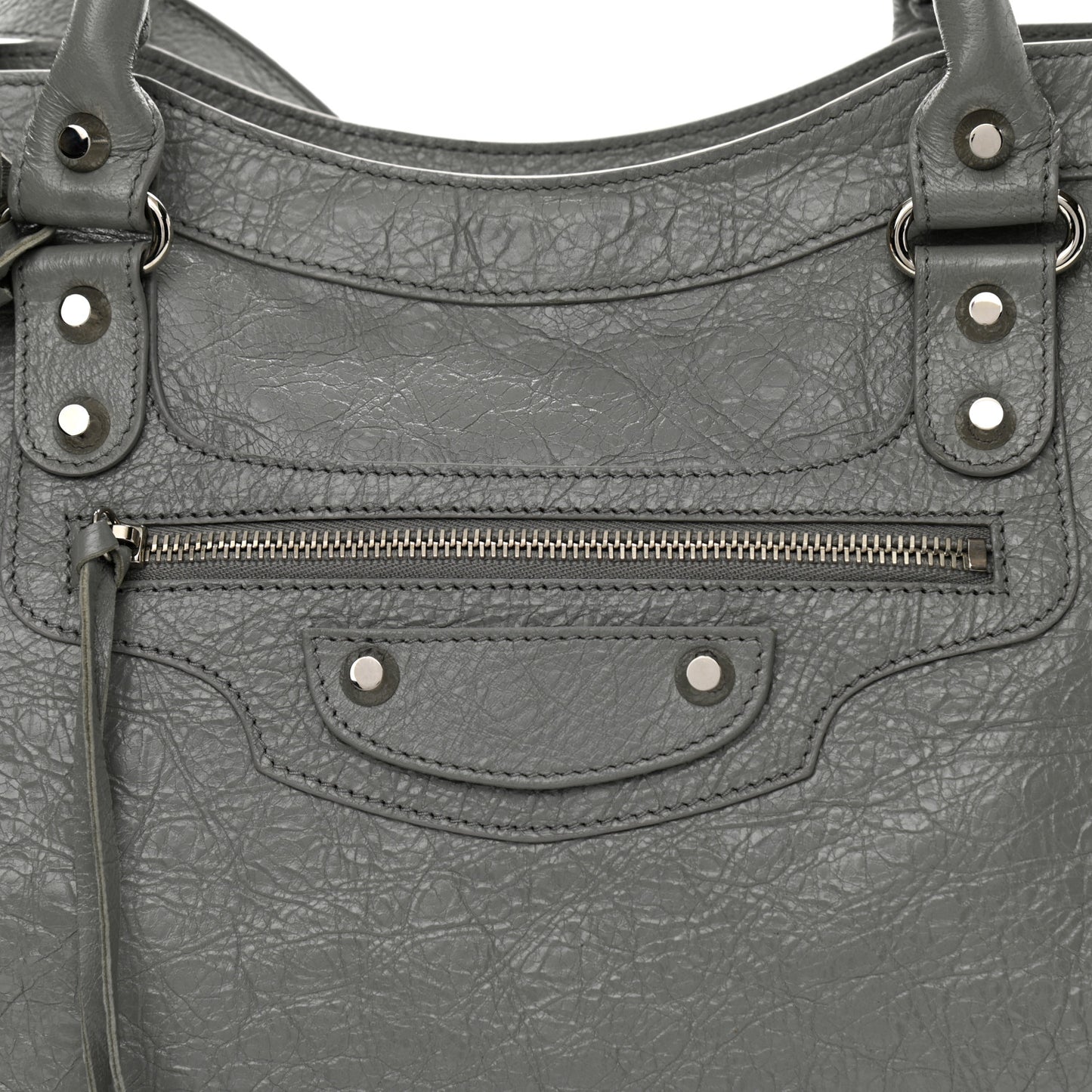 Agneau Classic Silver Hardware City Gris Haussmannien