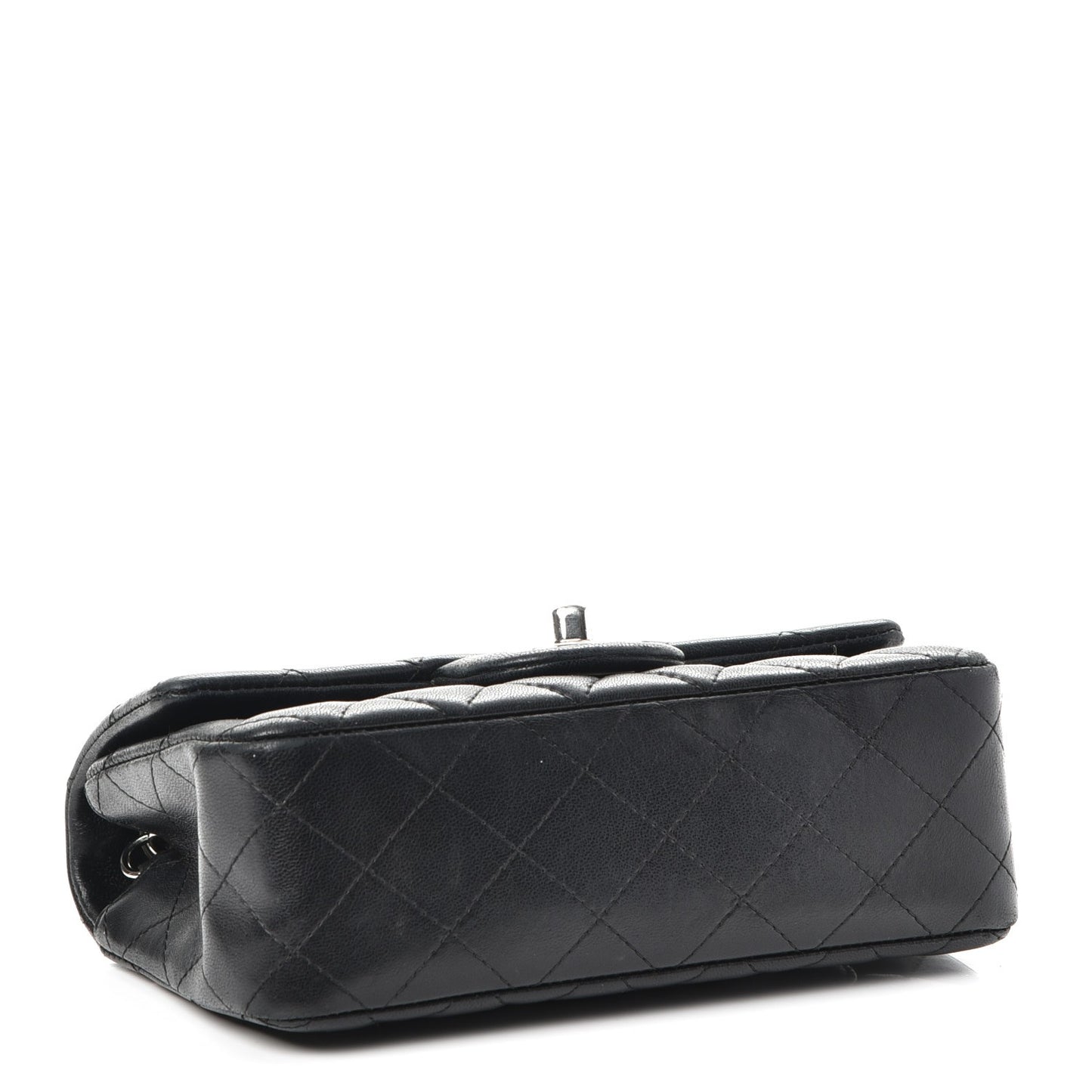 Lambskin Quilted Mini Rectangular Flap Black