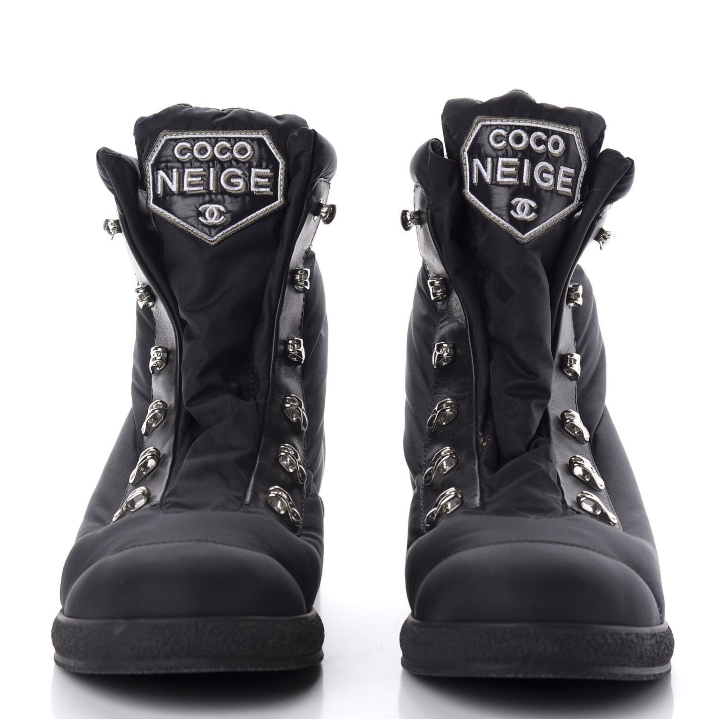 Nylon Calfskin Womens Coco Neige Short Boots 39.5 Black