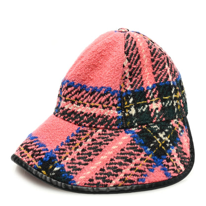 Gucci Wool Tweed Wide Brim Hat Blue Pink Black 1 of 9