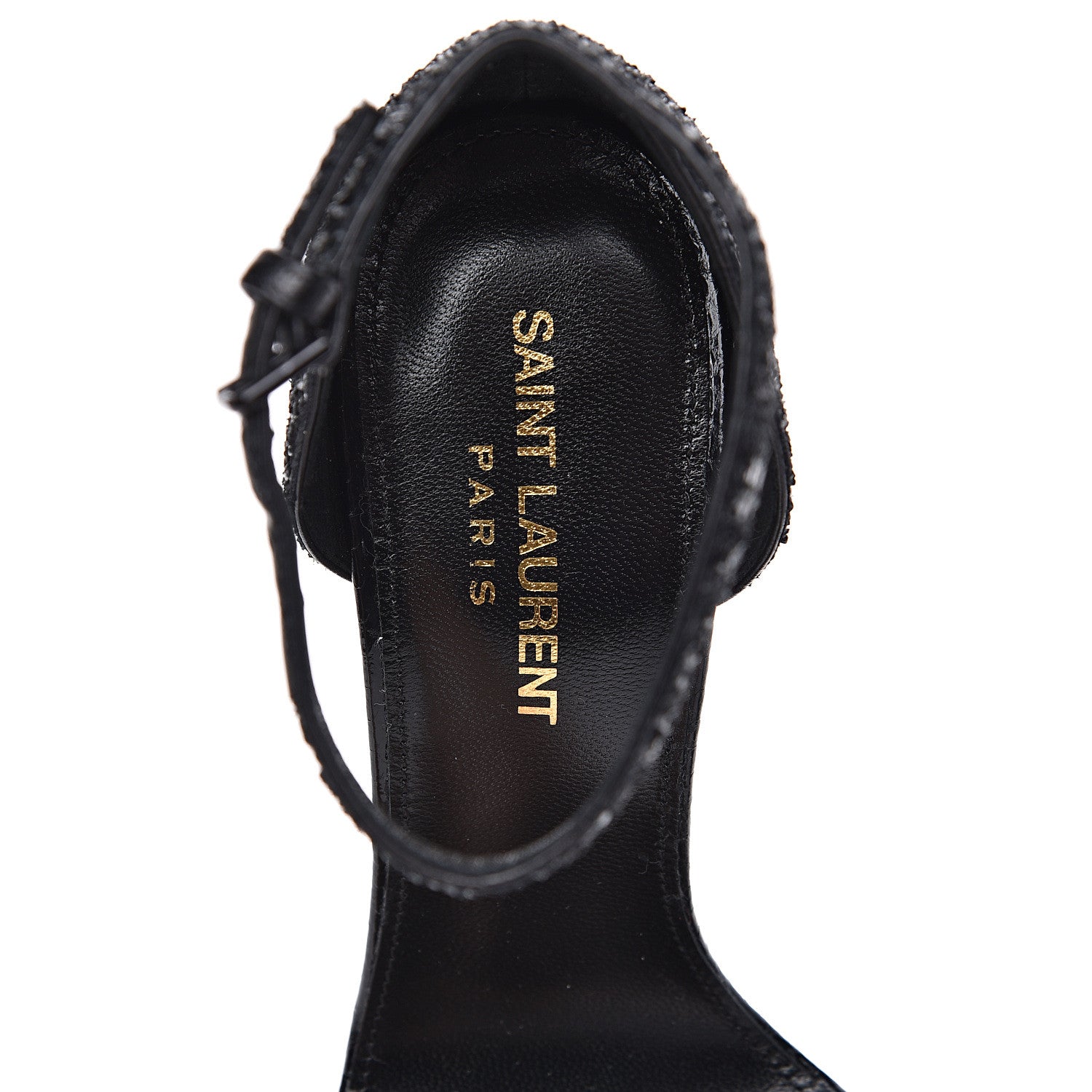 Saint Laurent Glitter Opyum Sandals 36.5 Black 7 of 8