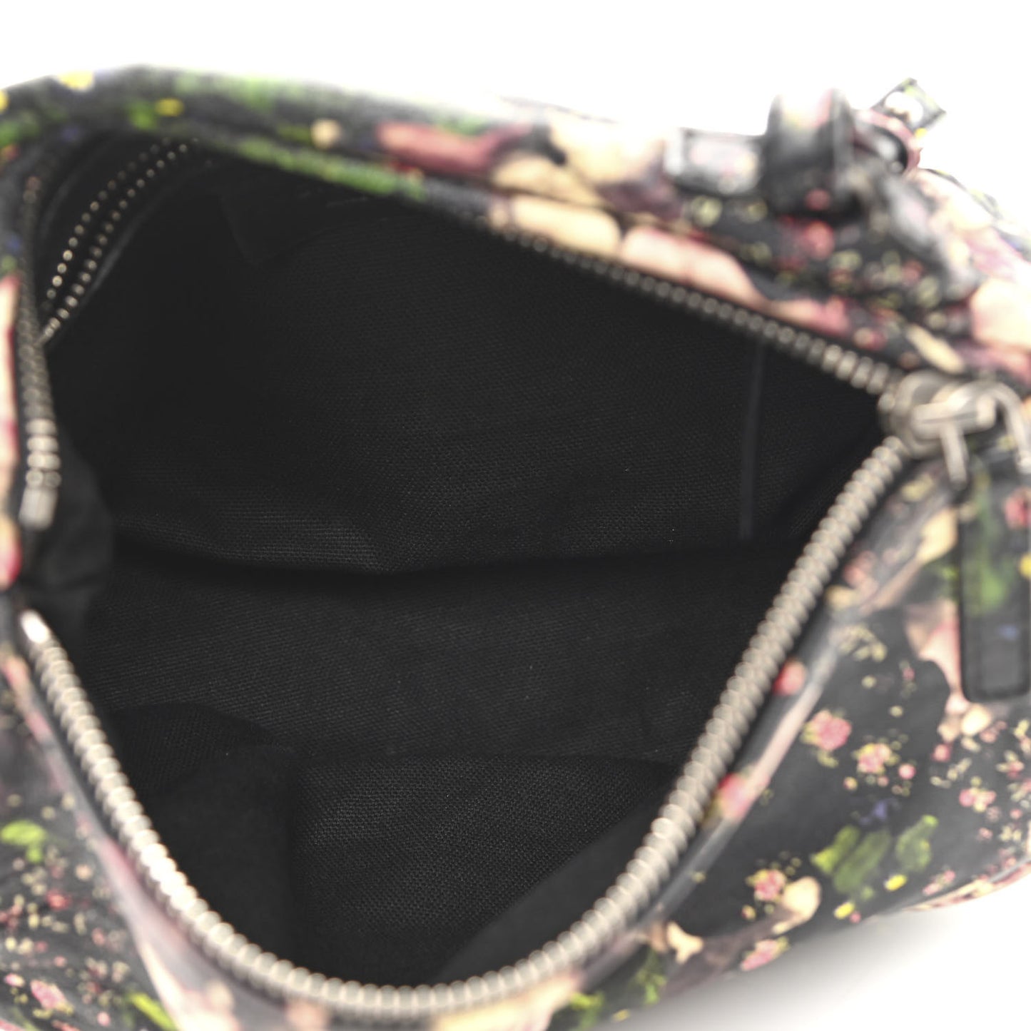 Lambskin Roses Camouflage Print Mini Pandora Black