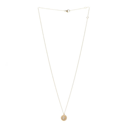 David Yurman 18K Yellow Gold Diamond Initial F Charm Necklace 3 of 5