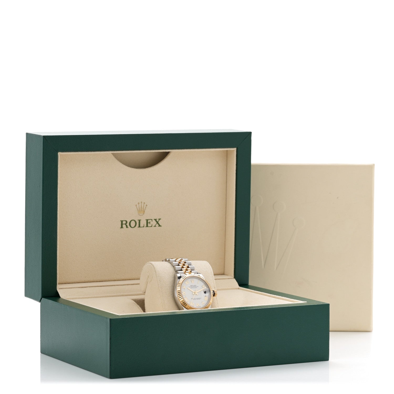 Rolex Stainless Steel 18K Yellow Gold 31mm Oyster Perpetual Datejust Watch White Roman 278273 5 of 5