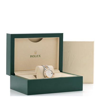 Rolex Stainless Steel 18K Yellow Gold 31mm Oyster Perpetual Datejust Watch White Roman 278273 5 of 5
