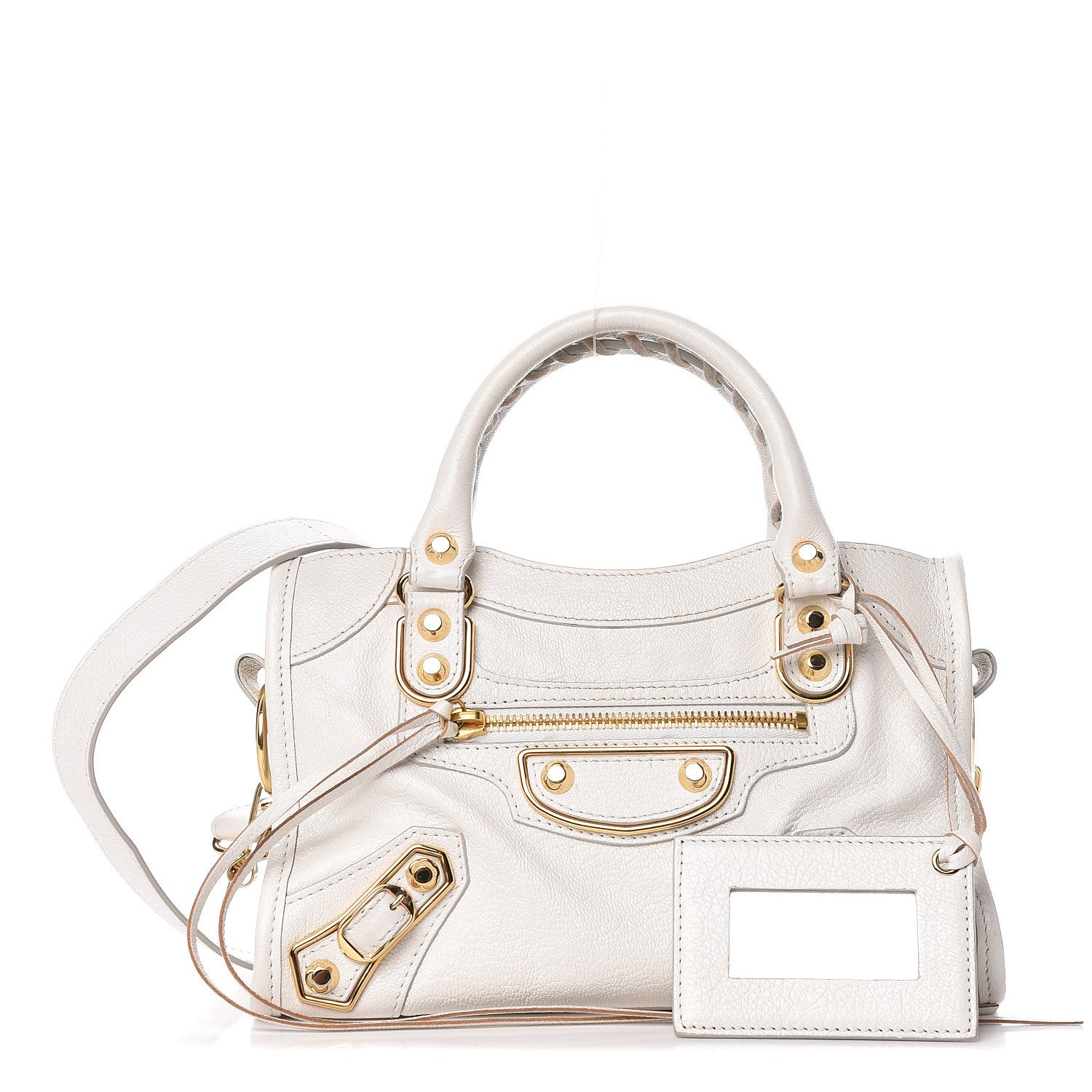 Balenciaga Chevre Gold Metallic Edge Hardware Mini City White 1 of 10