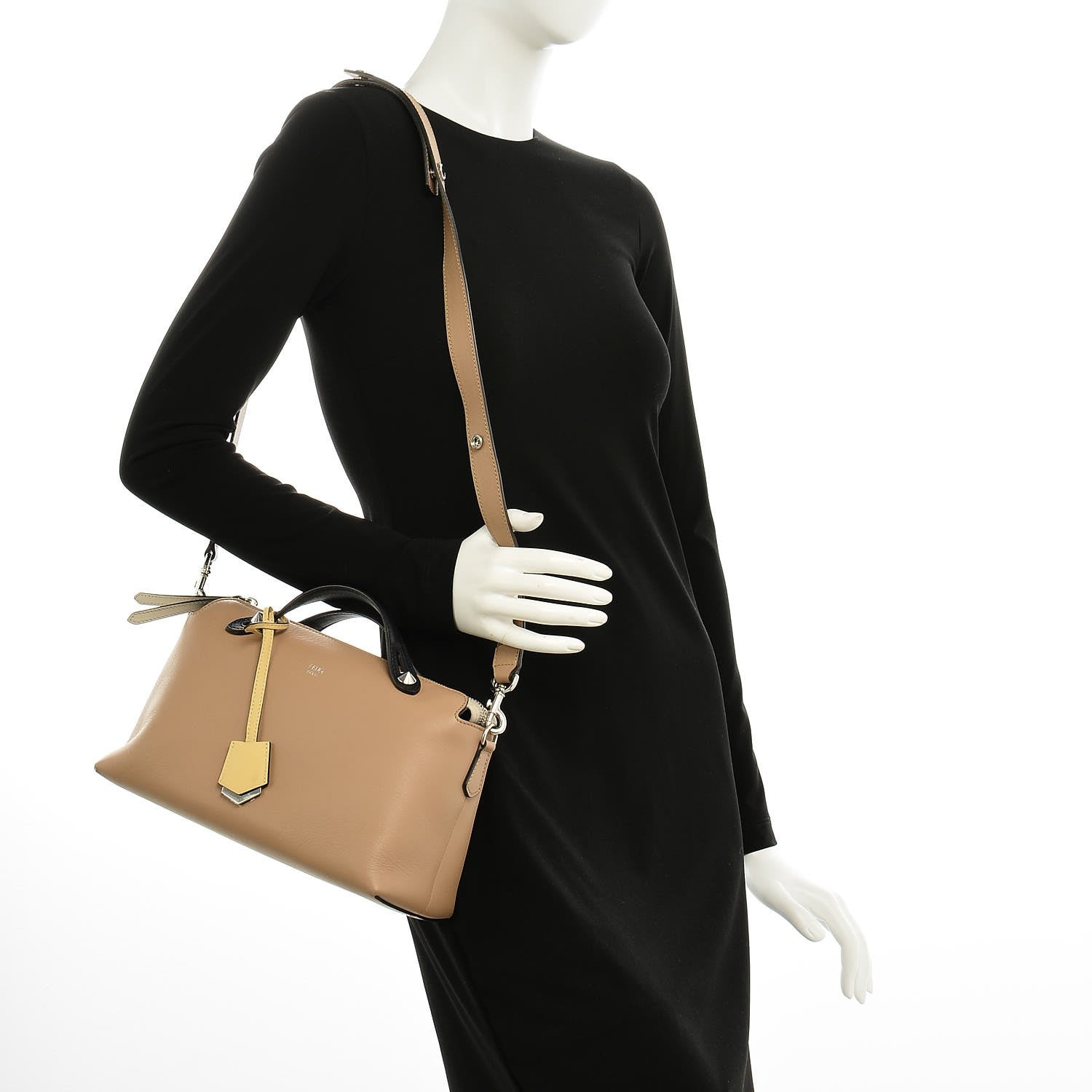 Fendi Vitello Dolce 4 Color Medium By The Way Boston Bag Sand Grano Multicolor 2 of 8