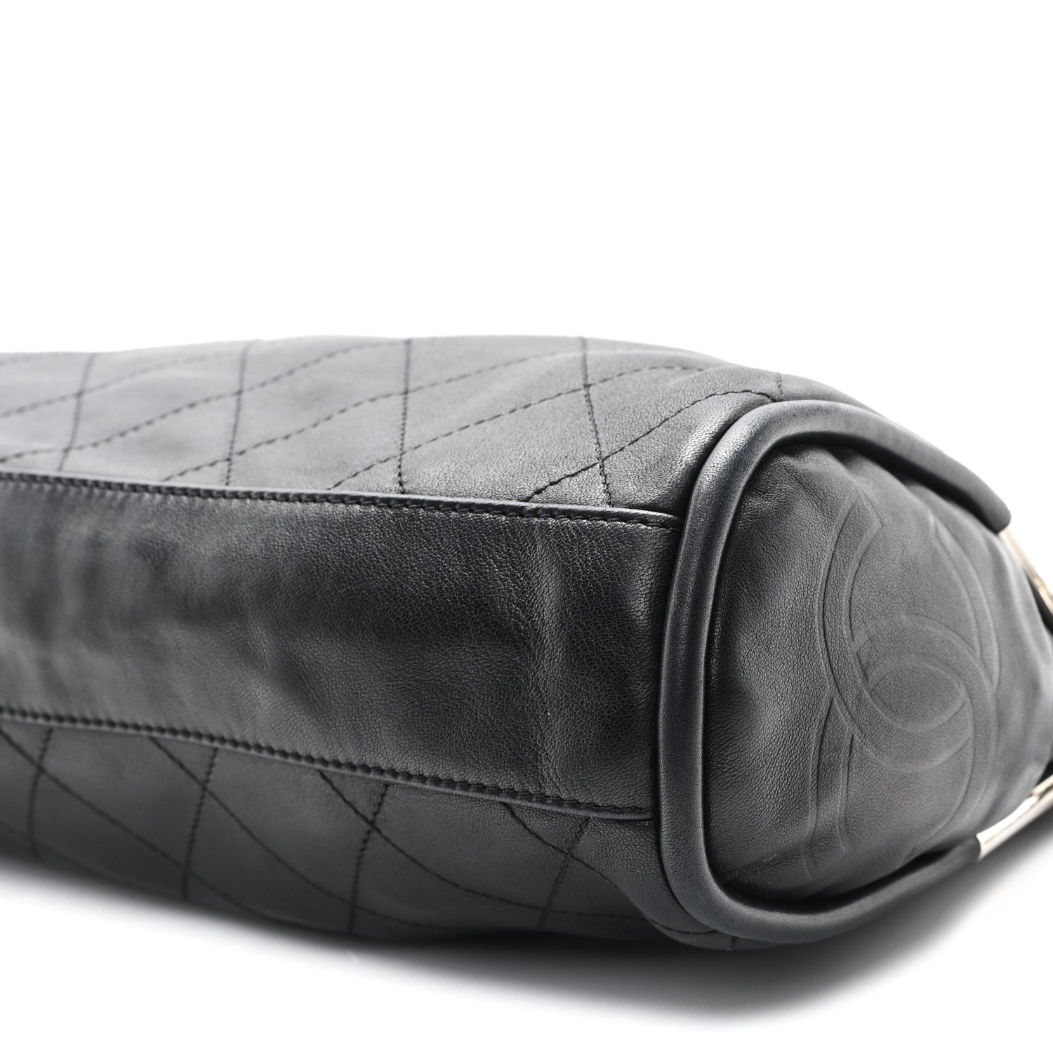 Chanel Lambskin Stitched Medium Ultimate Soft Tote Black 10 of 12