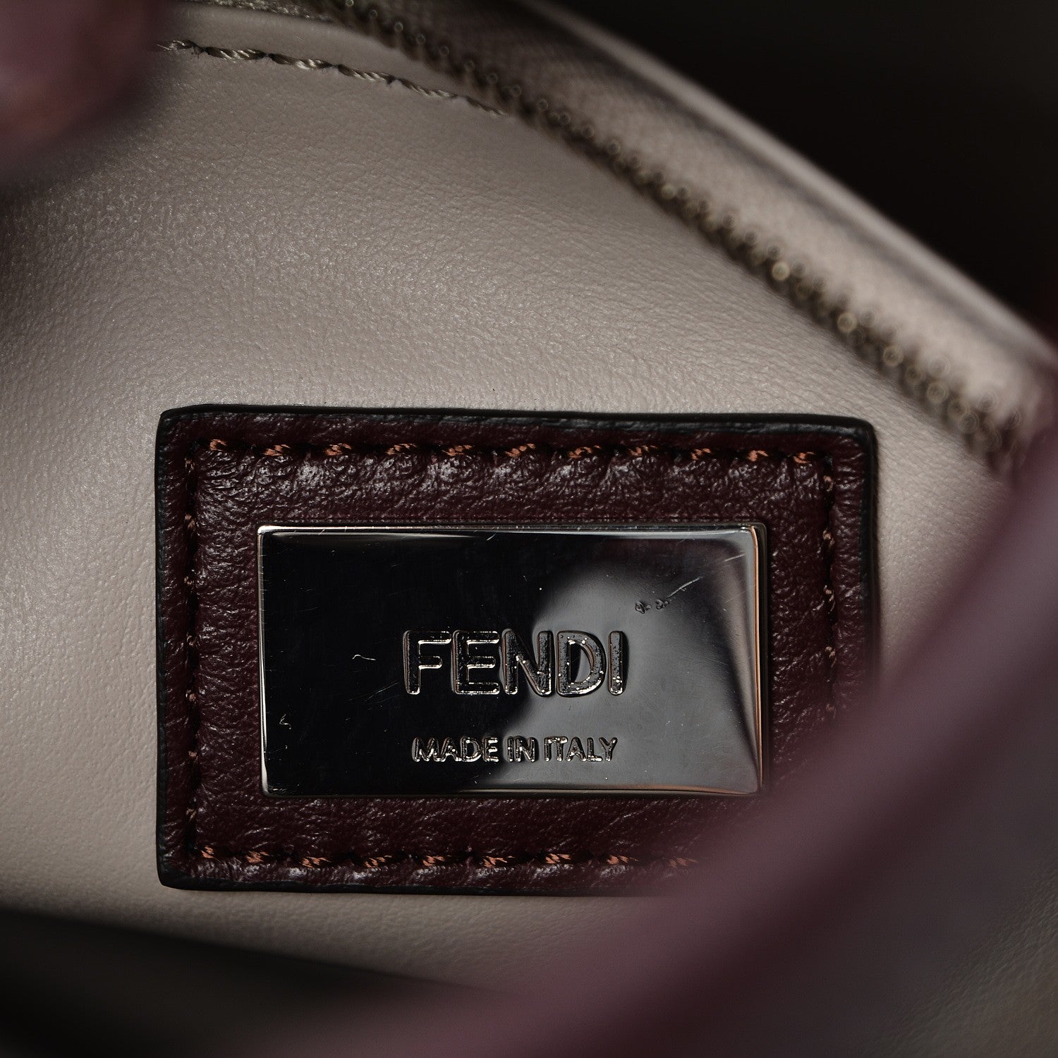 Fendi Vitello Dolce PVC Flower Studs Petite 2Jours Tote Bordeaux Multicolor 11 of 11