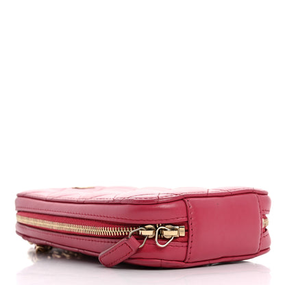 Chanel Lambskin Quilted Phone Holder Wallet On Chain WOC Pink 3 of 16