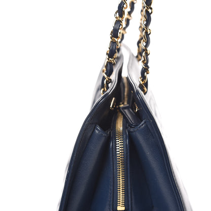 Chanel Sheepskin Quilted Mademoiselle Vintage Shopping Tote Navy 15 of 16