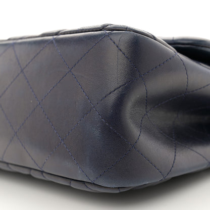 Chanel Lambskin Quilted Jumbo Double Flap Navy 10 of 14