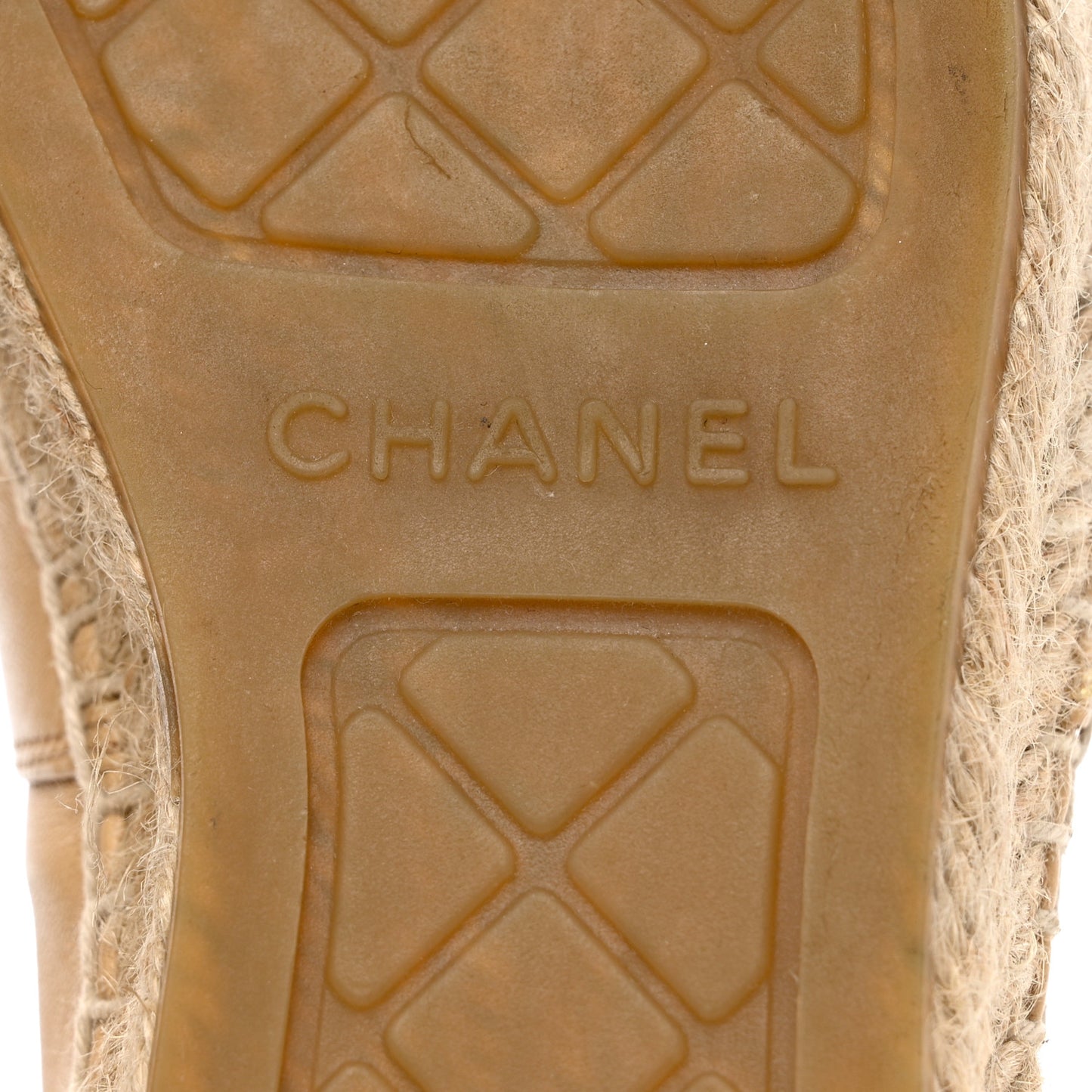 Lambskin CC Espadrilles 35 Beige Black