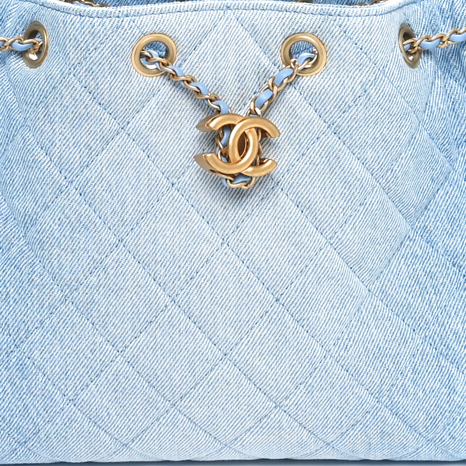 Chanel Washed Denim Quilted Small Chanel 25 Handbag Blue 8 of 11