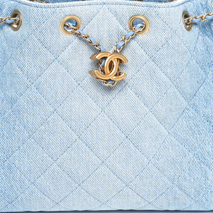Chanel Washed Denim Quilted Small Chanel 25 Handbag Blue 8 of 11