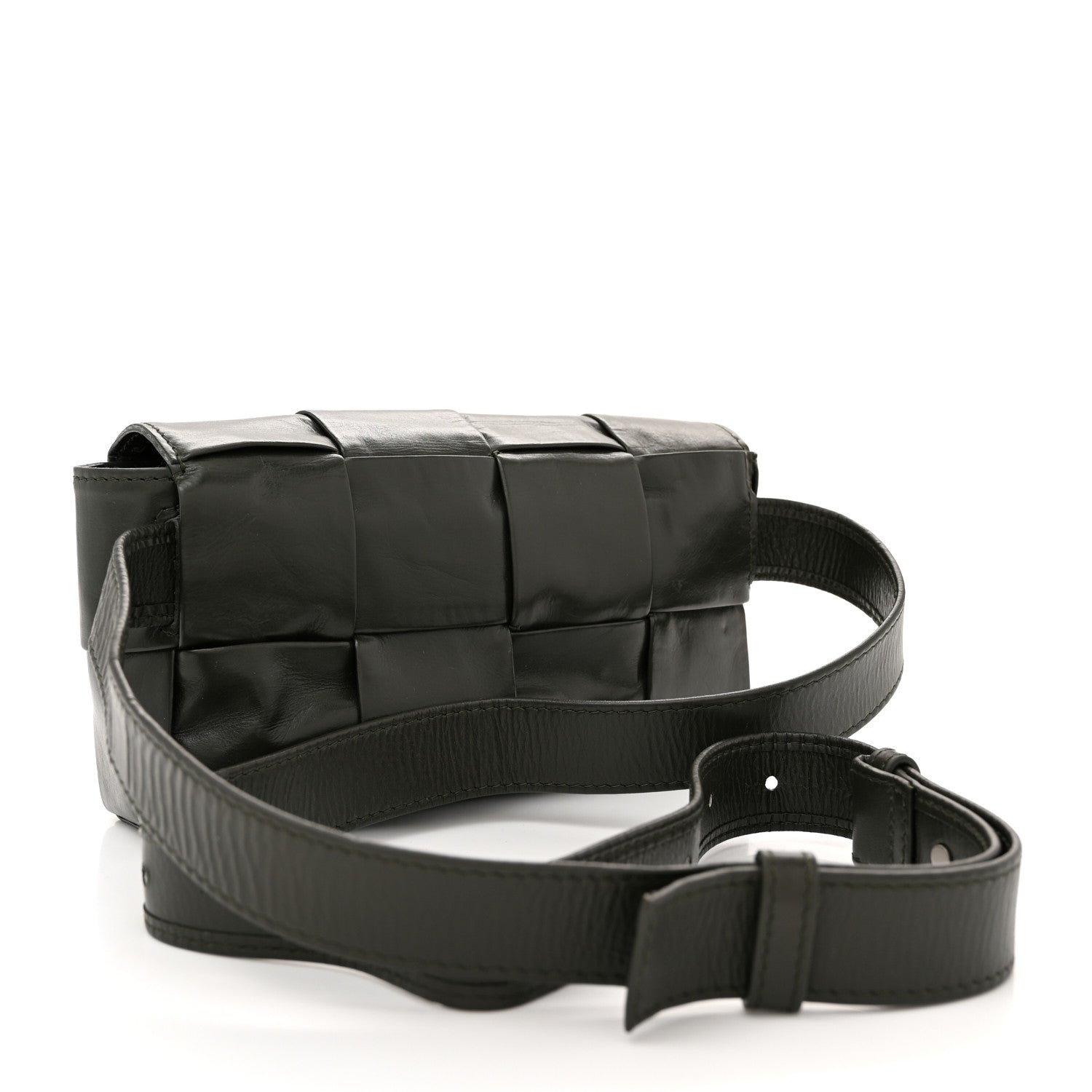 Bottega Veneta Paper Calfskin Intrecciato Cassette Belt Bag Crocodile 3 of 11