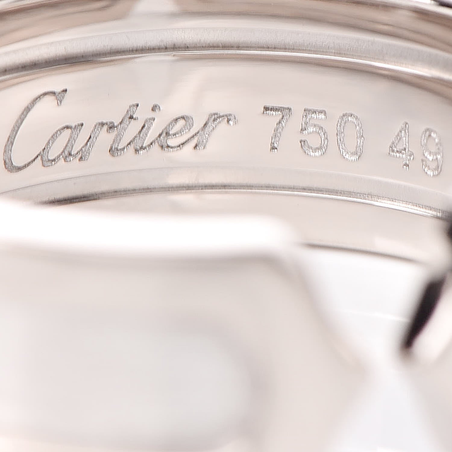Cartier 18K White Gold 6.5mm C De Ring 49 4.75 5 of 6