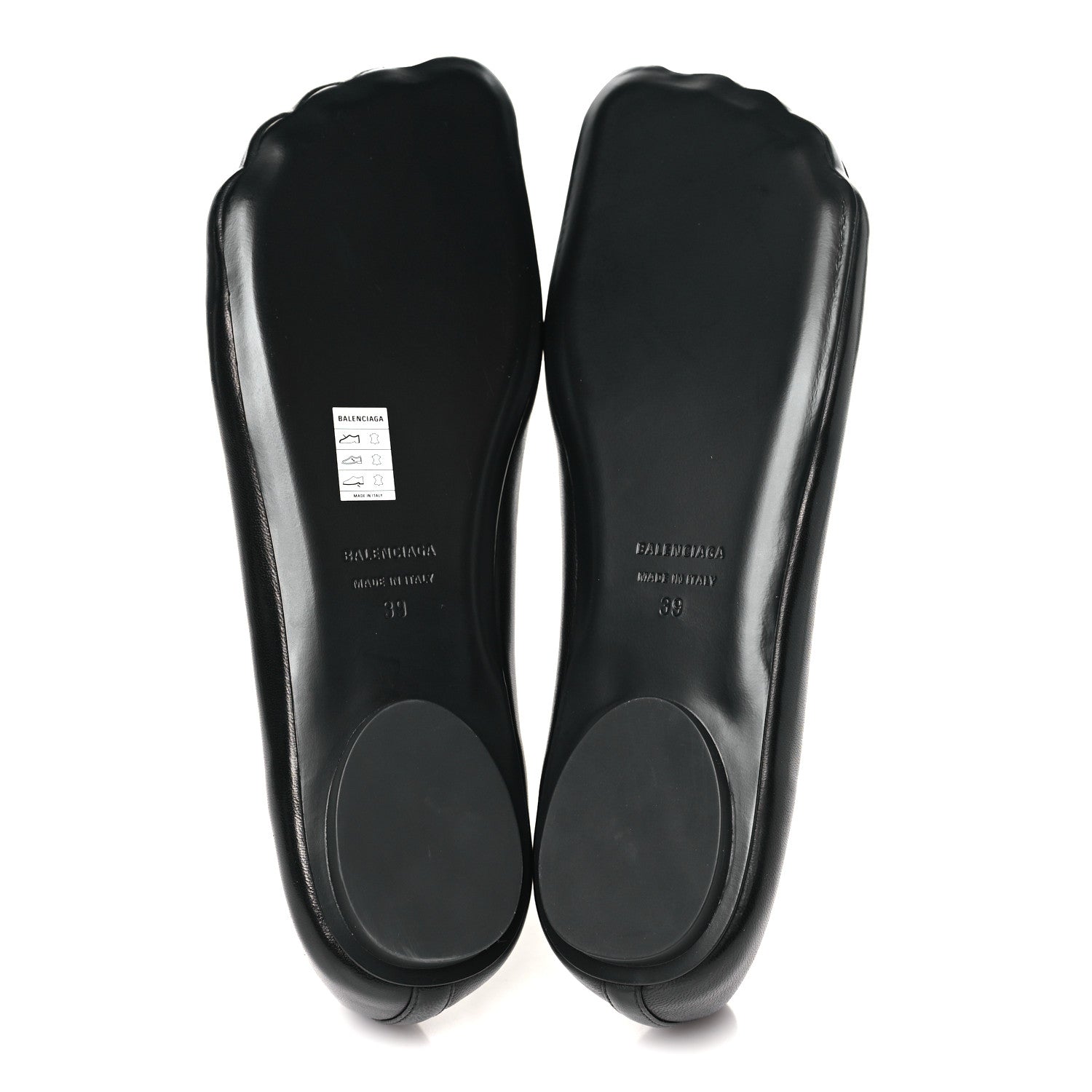 Balenciaga Soft Sheepskin Shiny Anatomic Ballerina Flats 39 Black 5 of 8