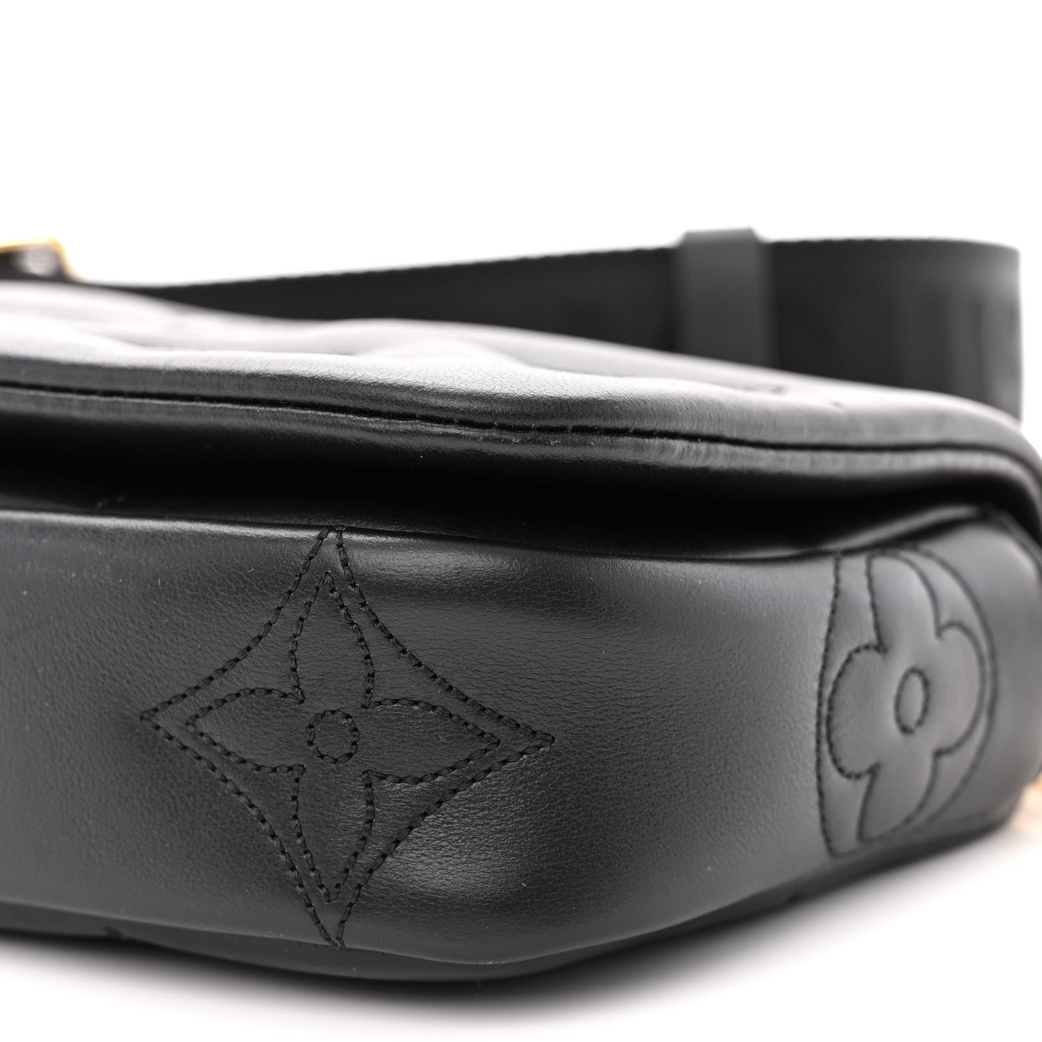 Louis Vuitton Calfskin Bubblegram Wallet On Strap Black 9 of 9