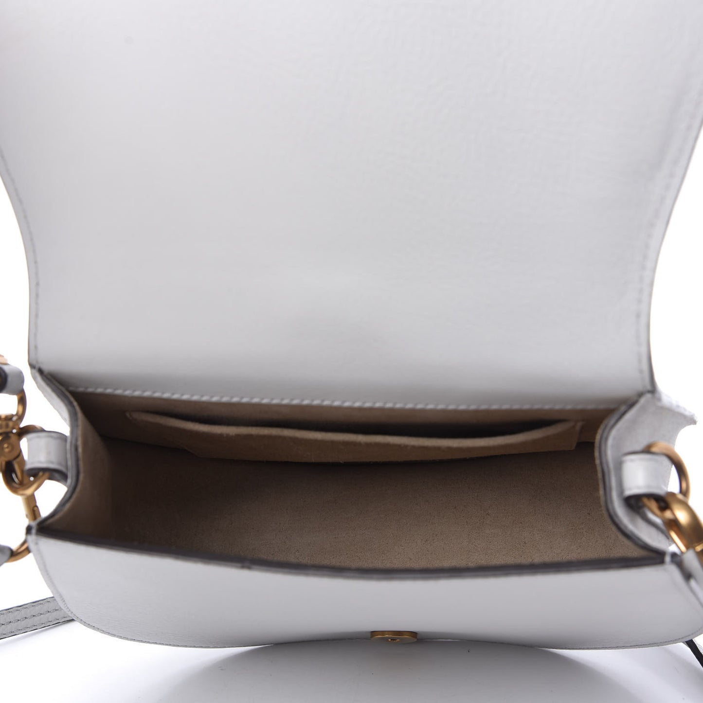 Calfskin Suede Medium Nile Bracelet Bag Light Grey