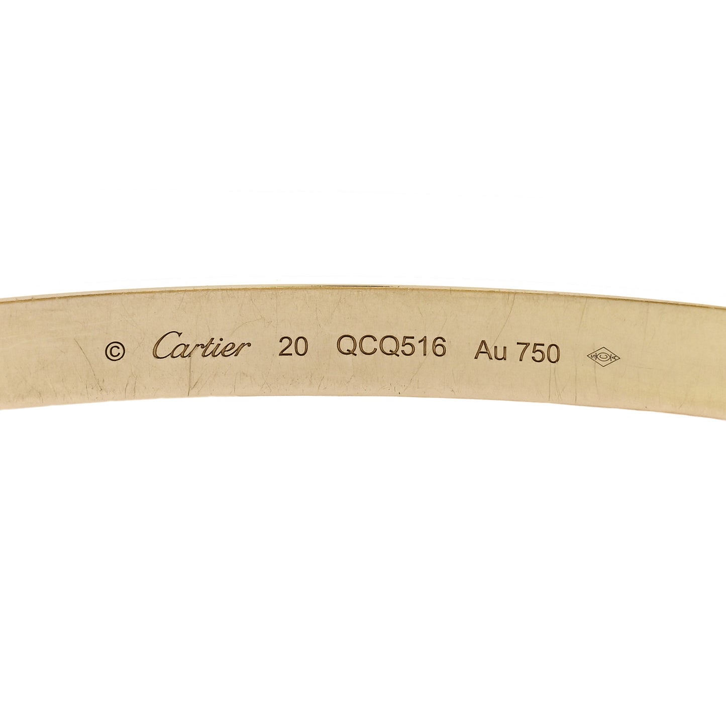 18K Yellow Gold LOVE Bracelet 20