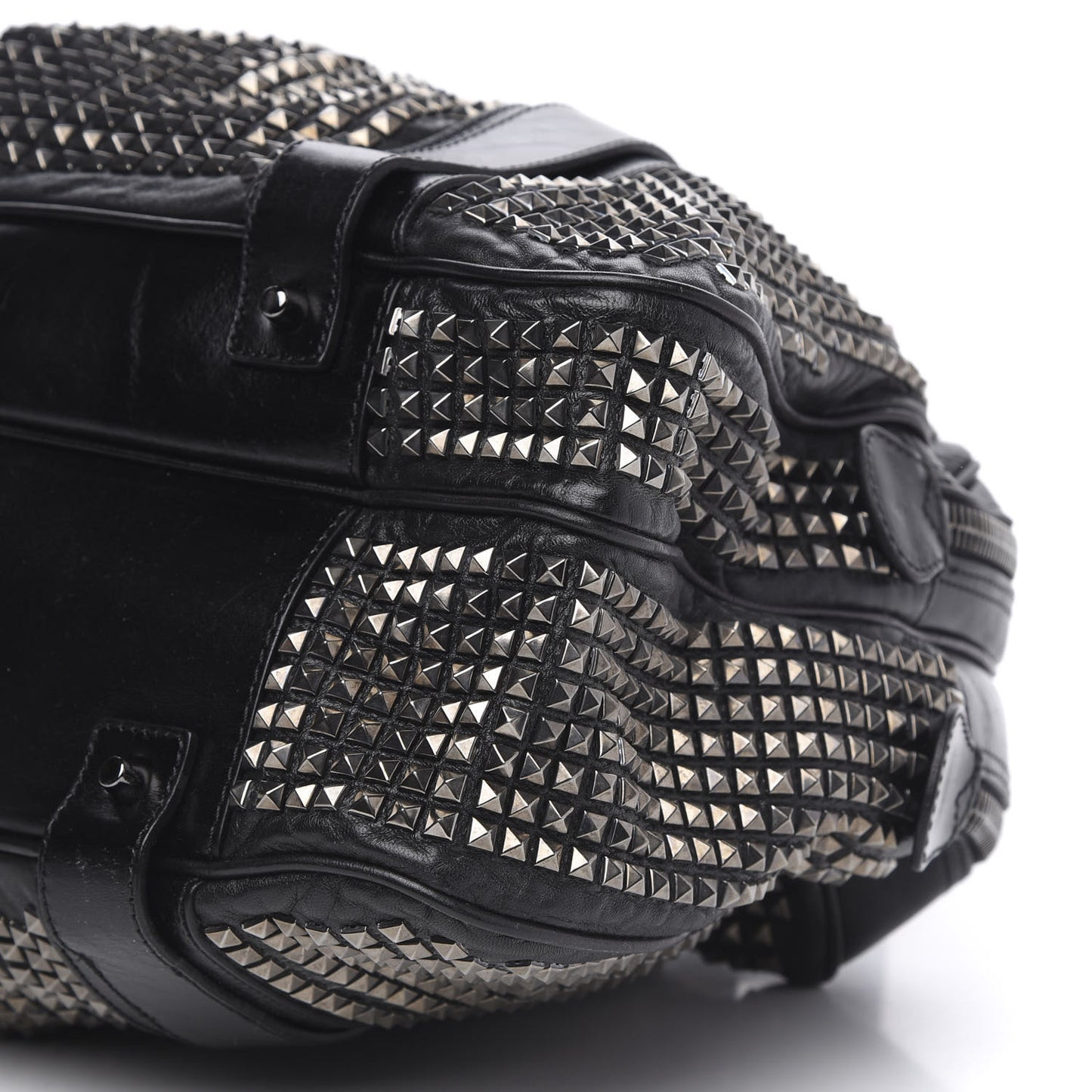 Prorsum Calfskin Studded Knight Satchel Black