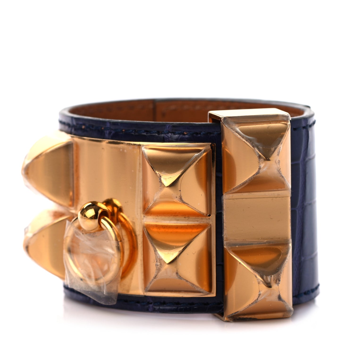 Shiny Alligator Collier De Chien CDC Bracelet T1 Bleu Encre