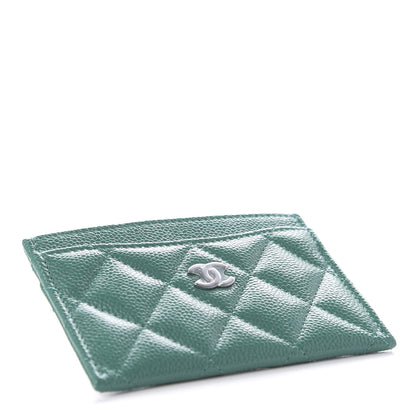 Chanel Caviar Quilted Card Holder Green 4 of 8