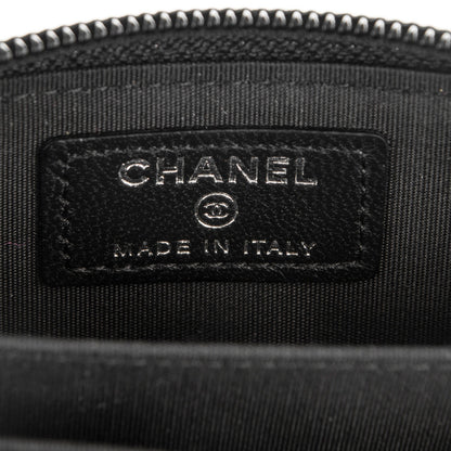 Chanel Lambskin Quilted Zip Around Boy Coin Purse Wallet Black 6 of 7