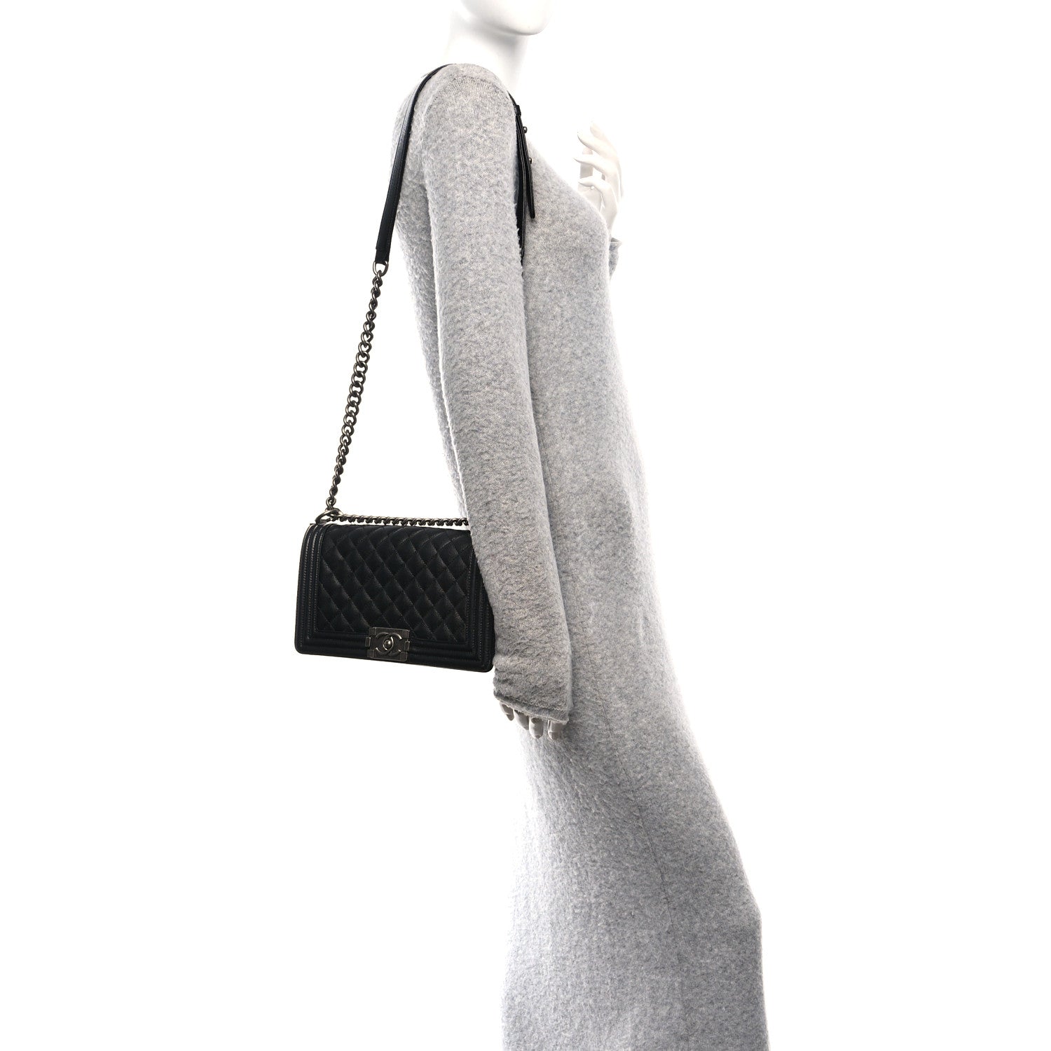 Chanel Caviar Quilted Medium Boy Flap Black 2 of 11