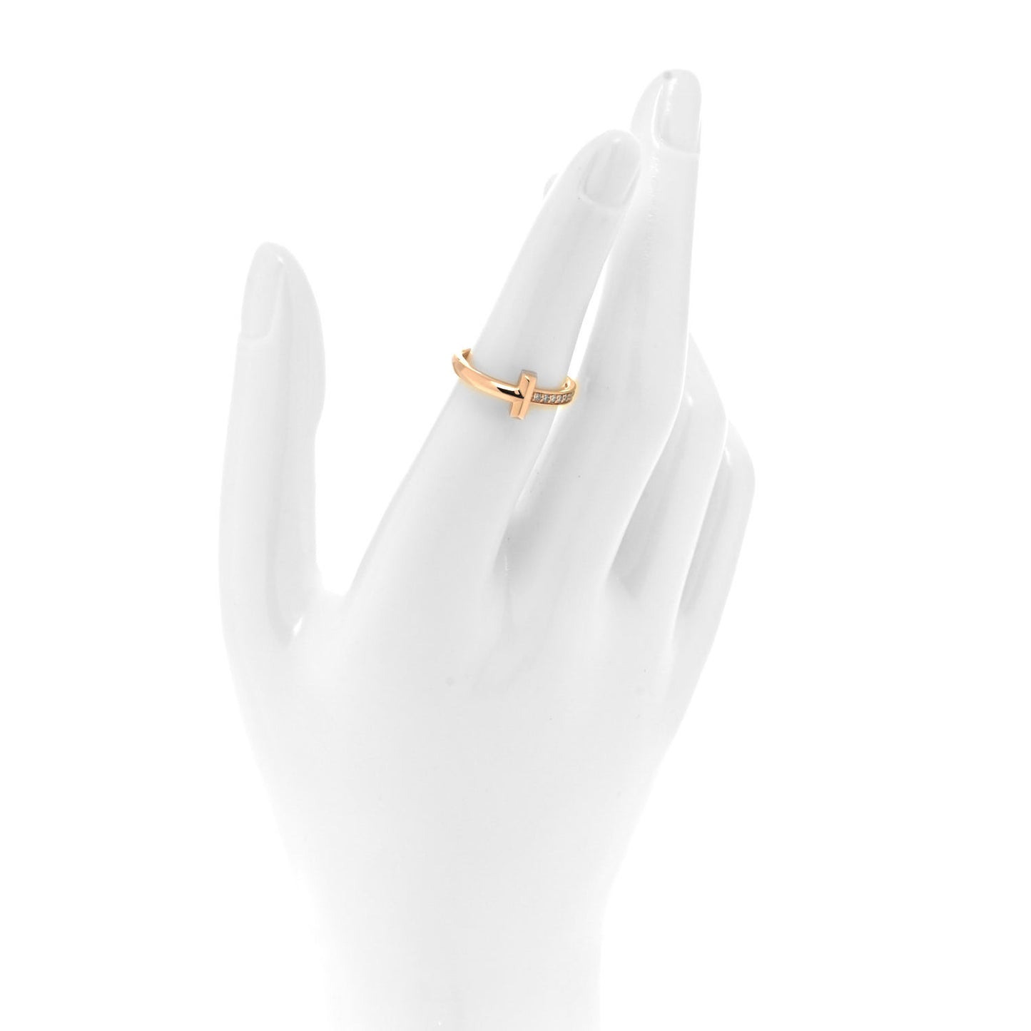 18K Rose Gold Diamond T T1 Ring 51 5.75