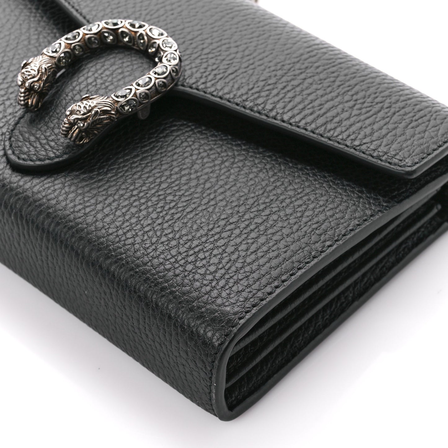 Calfskin Mini Dionysus Chain Wallet Black